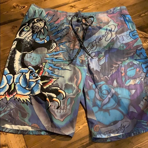 ed hardy swim trunks